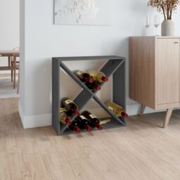 Berkfield Home Wine Cabinet Grey 62x25x62 cm Solid Wood Pine - Size: 62 x 25 x 62 cm - thumbnail 1