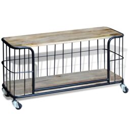 Berkfield Home TV Cabinet Solid Mango Wood 100x40x45 cm in Brown - Size: 100 x 40 x 45 cm - thumbnail 4