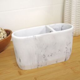 Showerdrape Octavia White Marble & Chrome 5 Piece Bathroom Accessory Set - thumbnail 4