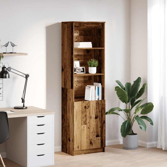 Berkfield Home Highboard Old Wood 50x35x180 cm Engineered Wood in Brown - Size: 50 x 35 x 180 cm - image 1