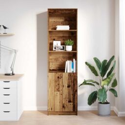 Berkfield Home Highboard Old Wood 50x35x180 cm Engineered Wood in Brown - Size: 50 x 35 x 180 cm - thumbnail 3