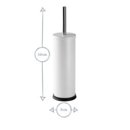 Harbour Housewares Round Toilet Brush & Holder - Cleaning Brush Set with Non Slip Base in Off-White - thumbnail 3