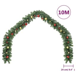Berkfield Home Christmas Garland Decorated with Baubles & LED Lights 10 m - thumbnail 6