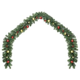 Berkfield Home Christmas Garland Decorated with Baubles & LED Lights 10 m - thumbnail 2