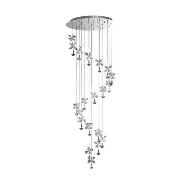 Netlighting Aviva Ceiling Cluster Pendant 20 Light 4000K LED Chrome Crystal in Grey - image 1