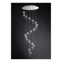 Netlighting Aviva Ceiling Cluster Pendant 20 Light 4000K LED Chrome Crystal in Grey - thumbnail 2