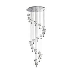 Netlighting Aviva Ceiling Cluster Pendant 20 Light 4000K LED Chrome Crystal in Grey - thumbnail 1