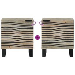 Berkfield Home Bedside Tables Natural 40 x 33.5 x 46 cm in Brown - thumbnail 9