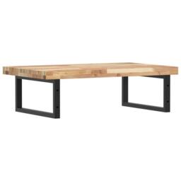 Berkfield Home Elegant Basin Shelf Wall Mounted Steel & Solid Wood Acacia in Brown - thumbnail 6