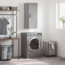Berkfield Home Wall Mounted Cabinet Grey Sonoma 34.5x34x90 cm - thumbnail 1