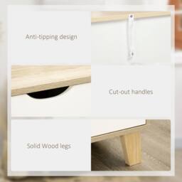 Wyld Haus Valu White & Light Wood 6 Drawer Wide Chest with Wooden Legs - thumbnail 7