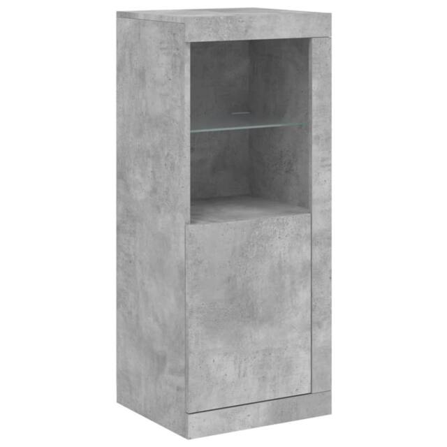 Berkfield Home Sideboard with LED Lights Concrete Grey 41x37x100 cm - Size: 41 x 37 x 100 cm - image 1