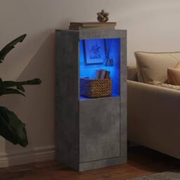 Berkfield Home Sideboard with LED Lights Concrete Grey 41x37x100 cm - Size: 41 x 37 x 100 cm - thumbnail 4