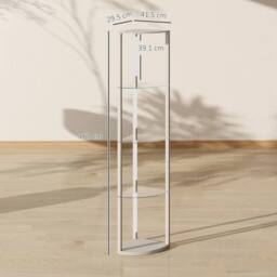 HOMCOM LED Floor Lamp with Shelves, Dimmable Standing Lamp with Foot Switch in Grey - thumbnail 3