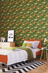 Hoopla Walls Jurassic Party 10m Matt Wallpaper in Green