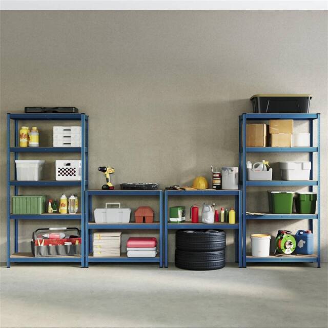 SPETLEK Garage Shelving 5 Tier Racking Storage Set of 3 in Blue - Size: 0.6m2 - image 1