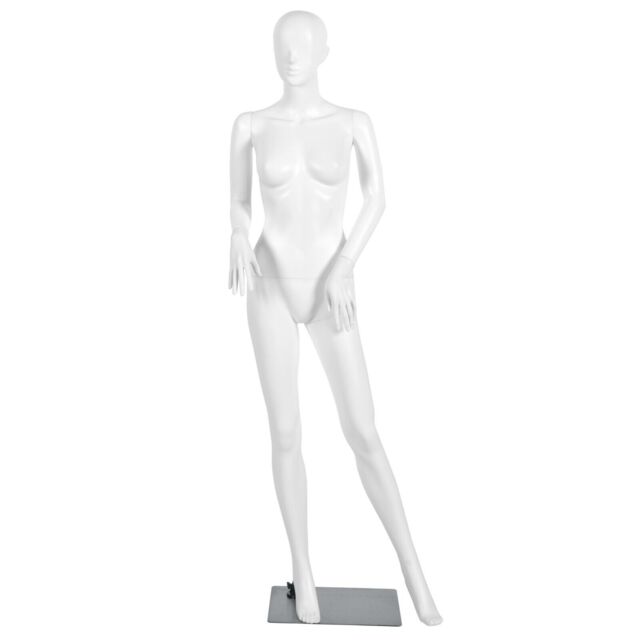Costway 177cm Female Mannequin Full Body Manikin w/ Rotatable Arms Head in White - image 1