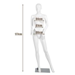 Costway 177cm Female Mannequin Full Body Manikin w/ Rotatable Arms Head in White - thumbnail 2
