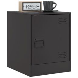 Berkfield Home Bedside Cabinets 2pcs Black 34.5x39x44 cm Steel - thumbnail 3