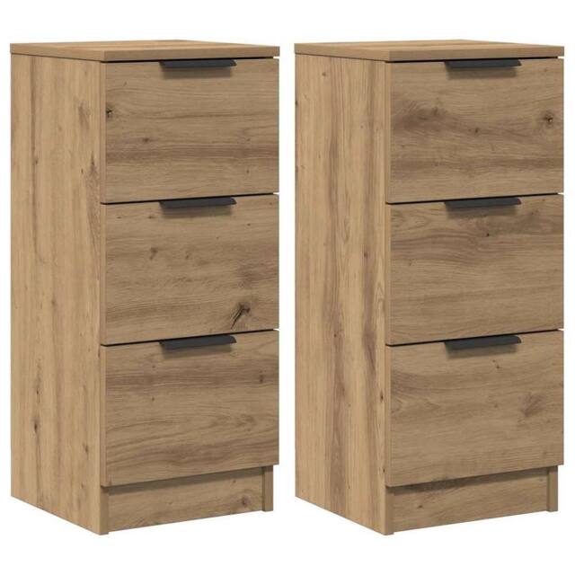 Berkfield Home Sideboards 2 pcs Artisan Oak 30x30x70 cm Engineered Wood in Brown - Size: 30 x 30 x 70 cm - image 1