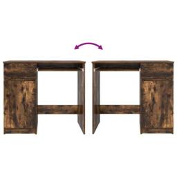 Berkfield Home Durable Desk Smoked Oak 86x49x76 cm Engineered Wood in Brown - Size: 86 x 49 x 76 cm - thumbnail 9