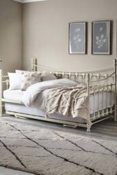 Julian Bowen Versailles Single Ivory Metal Daybed with Underbed Trundle - thumbnail 1