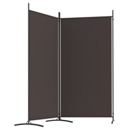 Berkfield Home 2-Panel Room Divider Brown 175x180 cm Fabric - thumbnail 5