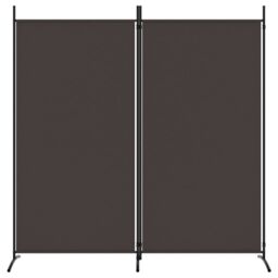 Berkfield Home 2-Panel Room Divider Brown 175x180 cm Fabric - thumbnail 3