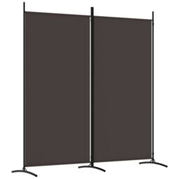 Berkfield Home 2-Panel Room Divider Brown 175x180 cm Fabric - thumbnail 2