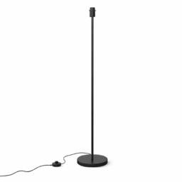 CGC Lighting Lena Matt Black Straight Floor Lamp with Large Scalloped Lampshade in Navy - thumbnail 5