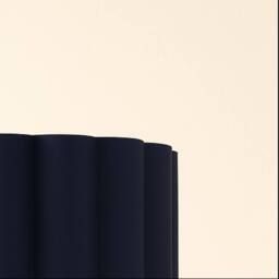 CGC Lighting Lena Matt Black Straight Floor Lamp with Large Scalloped Lampshade in Navy - thumbnail 3