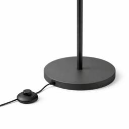 CGC Lighting Lena Matt Black Straight Floor Lamp with Large Scalloped Lampshade in Navy - thumbnail 6