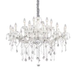 Netlighting Florian 18 Light Crystal Chandelier Chrome Finish E14 in Clear