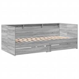 Berkfield Home Versatile Daybed w/Drawers Frame Grey Sonoma 75x190 cm Small Single - thumbnail 1