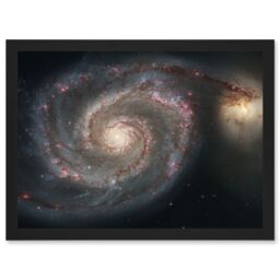 Artery8 Space Photo Hubble Whirlpool Galaxy M51 A4 Artwork Framed Wall Art Print in Black - thumbnail 1