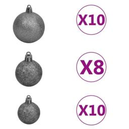 Berkfield Home Artificial Pre-lit Christmas Tree with Ball Set Green 210 cm - thumbnail 9