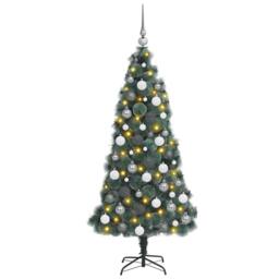 Berkfield Home Artificial Pre-lit Christmas Tree with Ball Set Green 210 cm - thumbnail 2