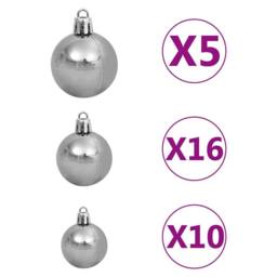 Berkfield Home Artificial Pre-lit Christmas Tree with Ball Set Green 210 cm - thumbnail 3