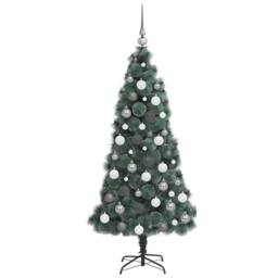 Berkfield Home Artificial Pre-lit Christmas Tree with Ball Set Green 210 cm - thumbnail 4