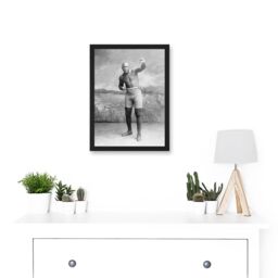 Artery8 Jack Johnson Boxer Champion World Fist A4 Artwork Framed Wall Art Print in Black - thumbnail 2
