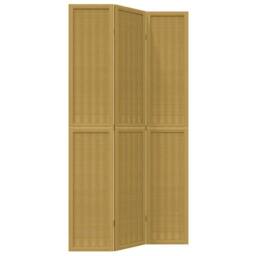 Berkfield Home Room Divider 3 Panels Brown Solid Wood Paulownia - thumbnail 3
