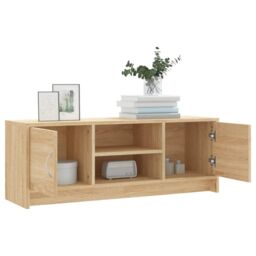 Berkfield Home TV Cabinet Sonoma Oak 102x30x37.5 cm Engineered Wood in Brown - thumbnail 4