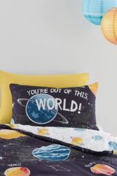Bedlam 'Outer Space' Glow in the Dark Duvet Cover Set in Black - Size: Single - thumbnail 3