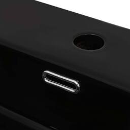 Berkfield Home Elegant Basin with Faucet Hole Ceramic Black 76x42.5x14.5 cm - thumbnail 4