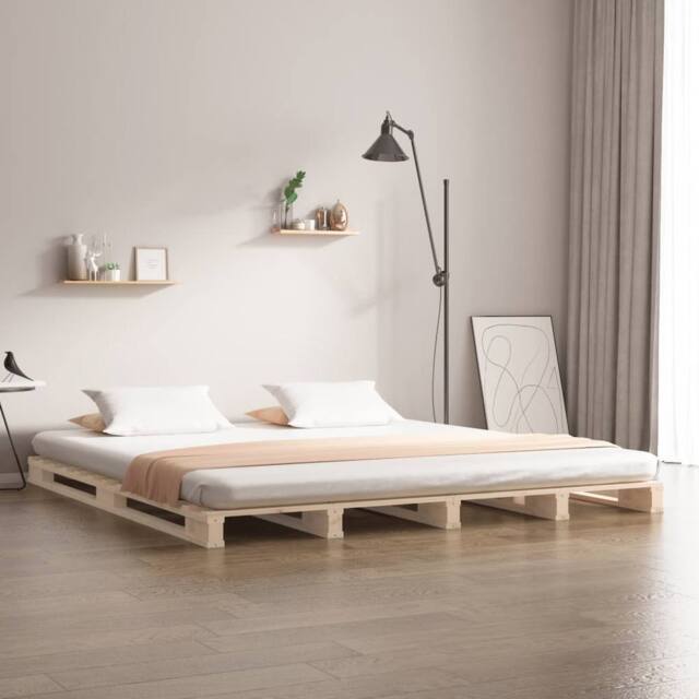 Berkfield Home Pallet Bed 160x200 cm Solid Wood Pine in Natural - image 1