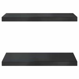 Berkfield Home Wall Shelves 2 pcs 50x30x3 cm Black Stainless Steel - Size: 50 x 30 x 3 cm - thumbnail 5