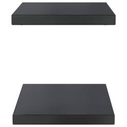 Berkfield Home Wall Shelves 2 pcs 50x30x3 cm Black Stainless Steel - Size: 50 x 30 x 3 cm - thumbnail 6
