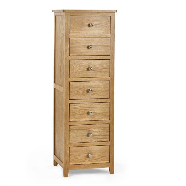Cheshire Premium Brixton 7 Drawer Narrow Chest - Oak in Brown - image 1