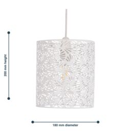 First Choice Lighting Maui - White Cut Out Metal Leaf Pendant Light Shade - thumbnail 6