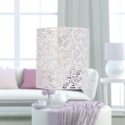 First Choice Lighting Maui - White Cut Out Metal Leaf Pendant Light Shade - thumbnail 4